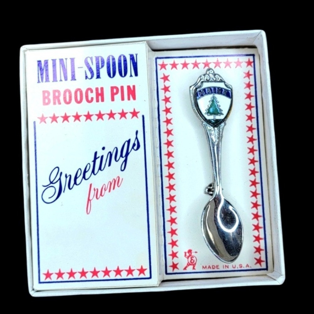 Stainless Steel Silver Souvenir Mid-Century Modern Mini‎ Spoon 2.8 in